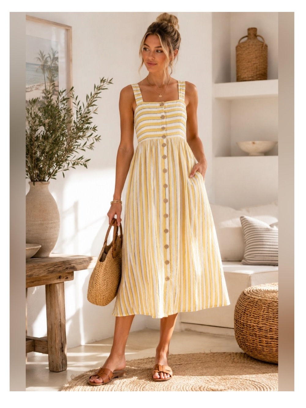 🔥🔥Rachel Zoe 100% linen summer dress